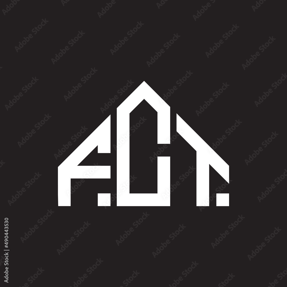 FCT letter logo design on black background. FCT creative initials letter logo concept. FCT letter design.