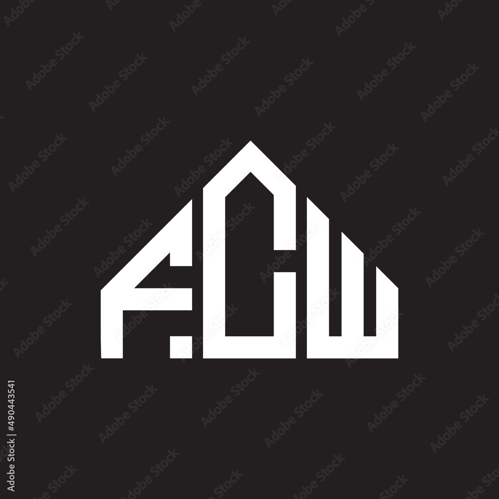 FCW letter logo design on black background. FCW creative initials letter logo concept. FCW letter design.