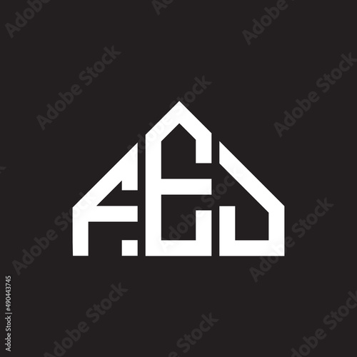 FEJ letter logo design on black background. FEJ creative initials letter logo concept. FEJ letter design. photo