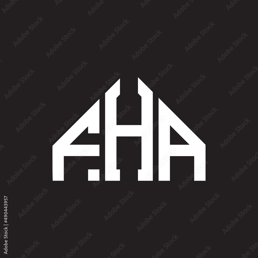FHA letter logo design on black background. FHA creative initials letter logo concept. FHA letter design.