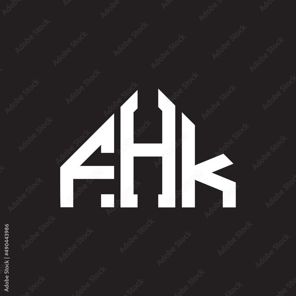 FHK letter logo design on black background. FHK creative initials letter logo concept. FHK letter design.