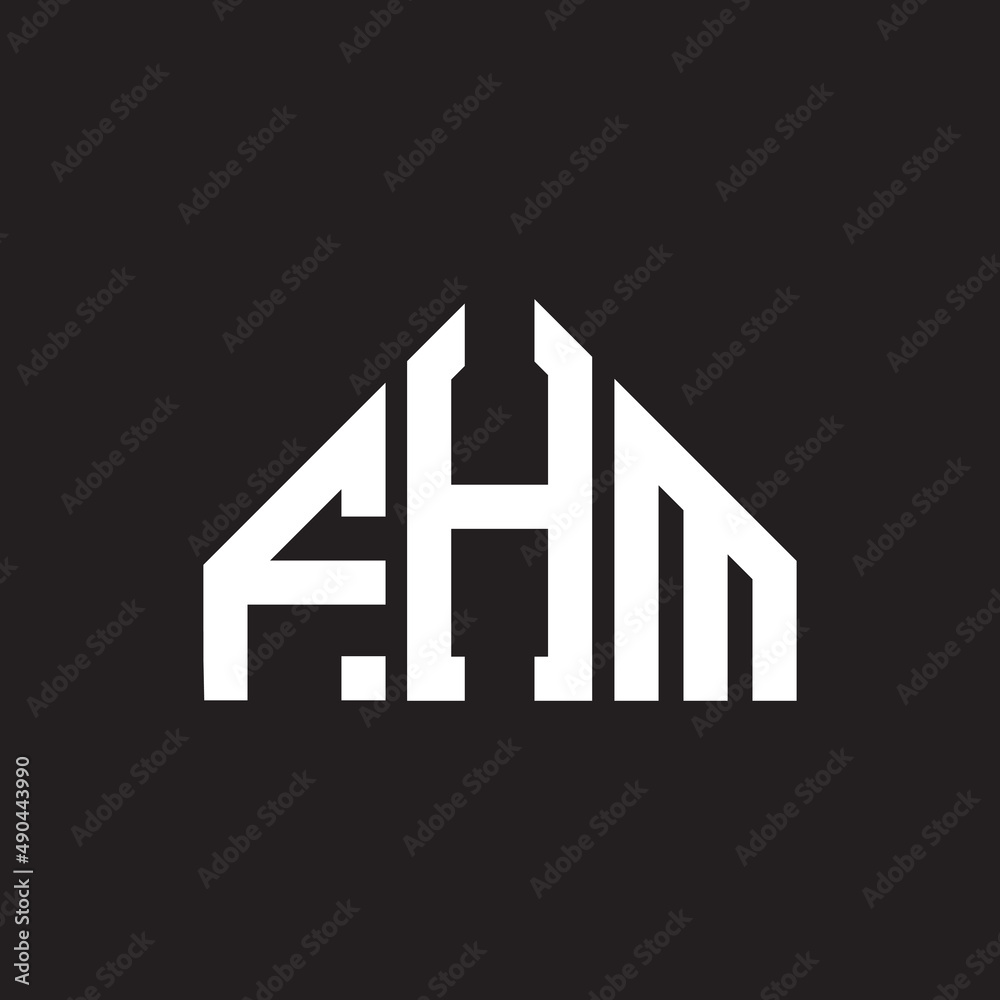 FHM letter logo design on black background. FHM creative initials letter logo concept. FHM letter design.