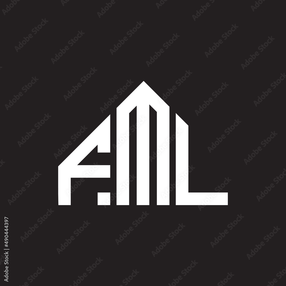 FML letter logo design on black background. FML creative initials letter logo concept. FML letter design.