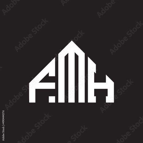 FMH letter logo design on black background. FMH creative initials letter logo concept. FMH letter design. © Faisal