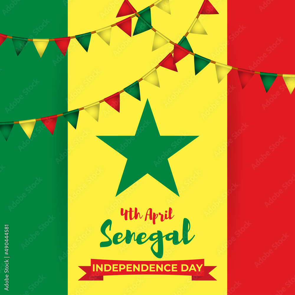 Fototapeta premium Vector illustration of Happy Independence Day Senegal