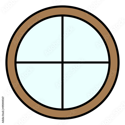 Modern round window, great design for any purposes. Vector illustration. stock image.
