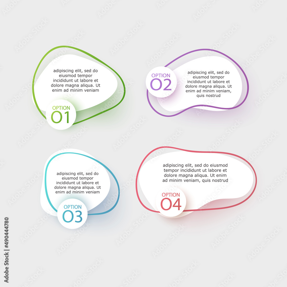 Business Infographic template. Design with numbers 4 options or steps, template design of vector format Business Infographic template. Design with numbers 4 options or steps, template design of vector format