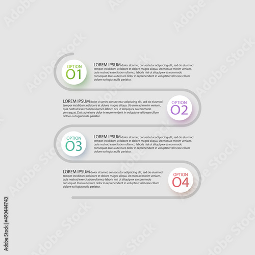 Business Infographic template. Design with numbers 4 options or steps, template design of vector format