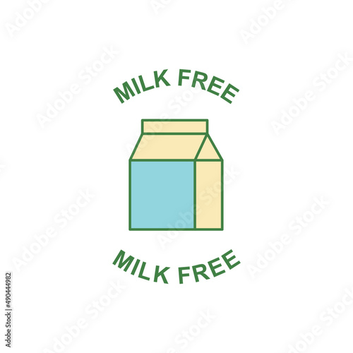 Dairy milk free label icon in color icon, isolated on white background 