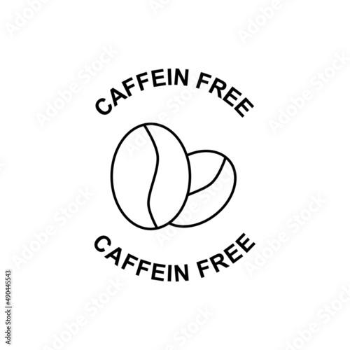Caffeine free label icon in color icon, isolated on white background 