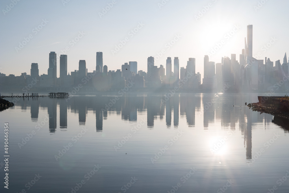 NYC Skyline View with Sunlight