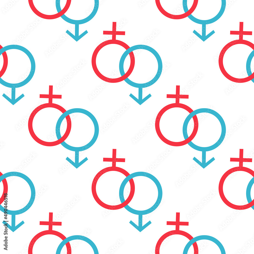 male and female gender seamless pattern on white background male and female gender seamless pattern on white background