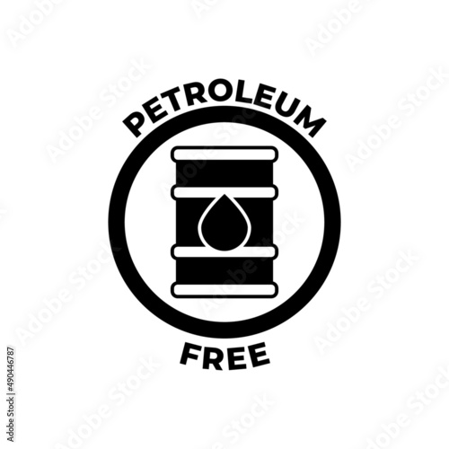 Petroleum free Label icon  in black flat glyph, filled style isolated on white background