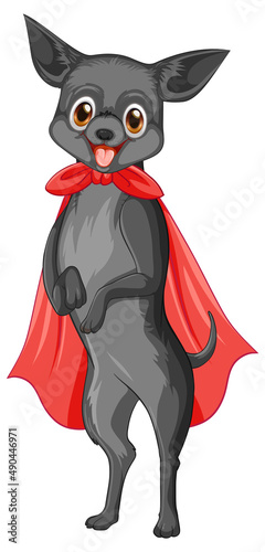 A dog superhero on white background