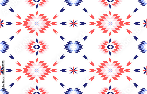 geometric Aztec style. African Moroccan pattern. Ethnic carpet. Majolica. Ancient interior. Asian rug. Tribal vector ornament. textile. colorful geometric Aztec style. Mosaic on the tile.