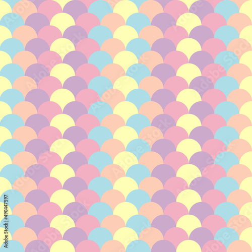 Wallpaper Mural Abstract pastel colorful curve mermaid pattern seamless background Torontodigital.ca