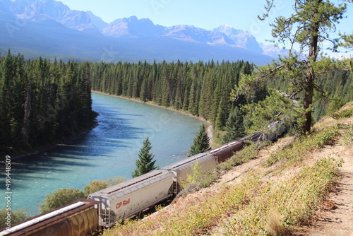 Railway In The Mountains, Banff National Park, Alberta