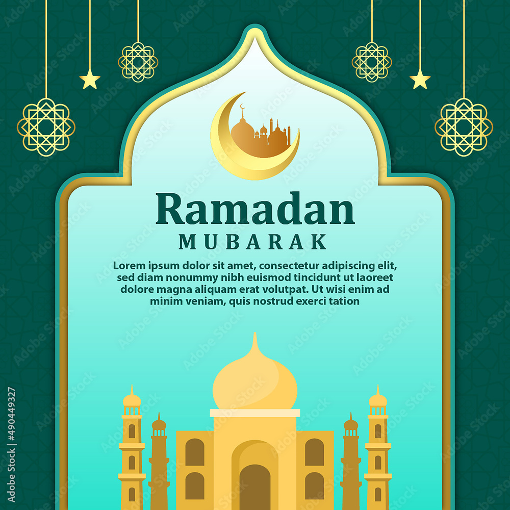 Flat Ramadan Mubarak Banner Flat Ramadan Mubarak Banner