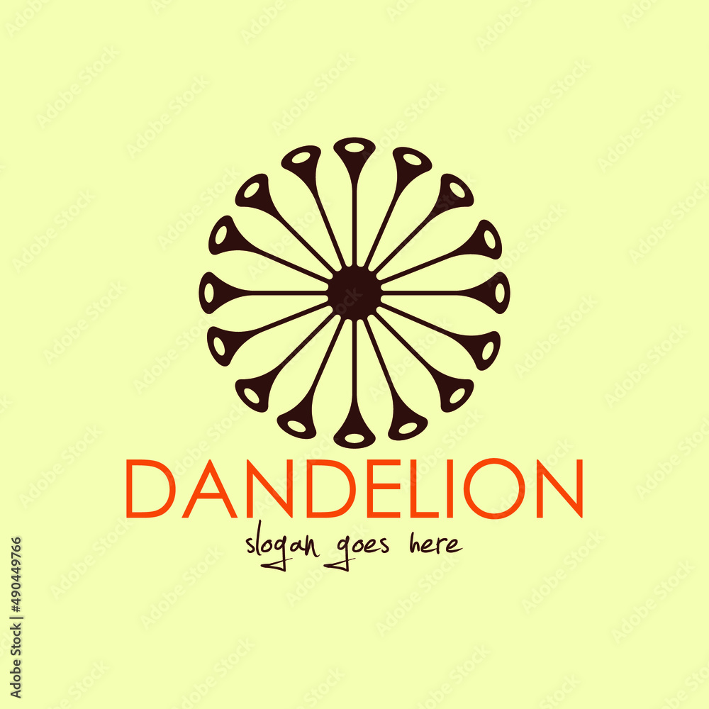 Dandelion Flower Logo Design Concept Vector. Nature Logo of Flower Design Vector