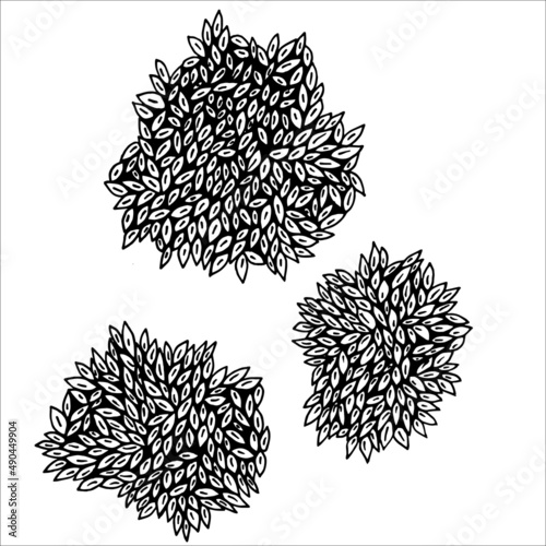 A lot of small leaves seamless pattern in black and wight colors. Nature background. For your design, packages, textile, crafts, fabric, wrapping paper.