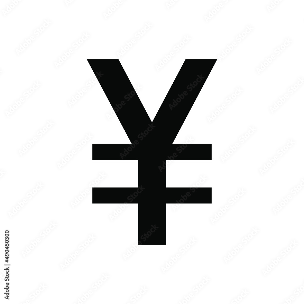 Base currency icon symbol sign, Japanese Yen currency vector illustration in black and white color. Simple and isolated style on a blank background. Base currency icon symbol sign, Japanese Yen currency vector illustration in black and white color. Simple and isolated style on a blank background.