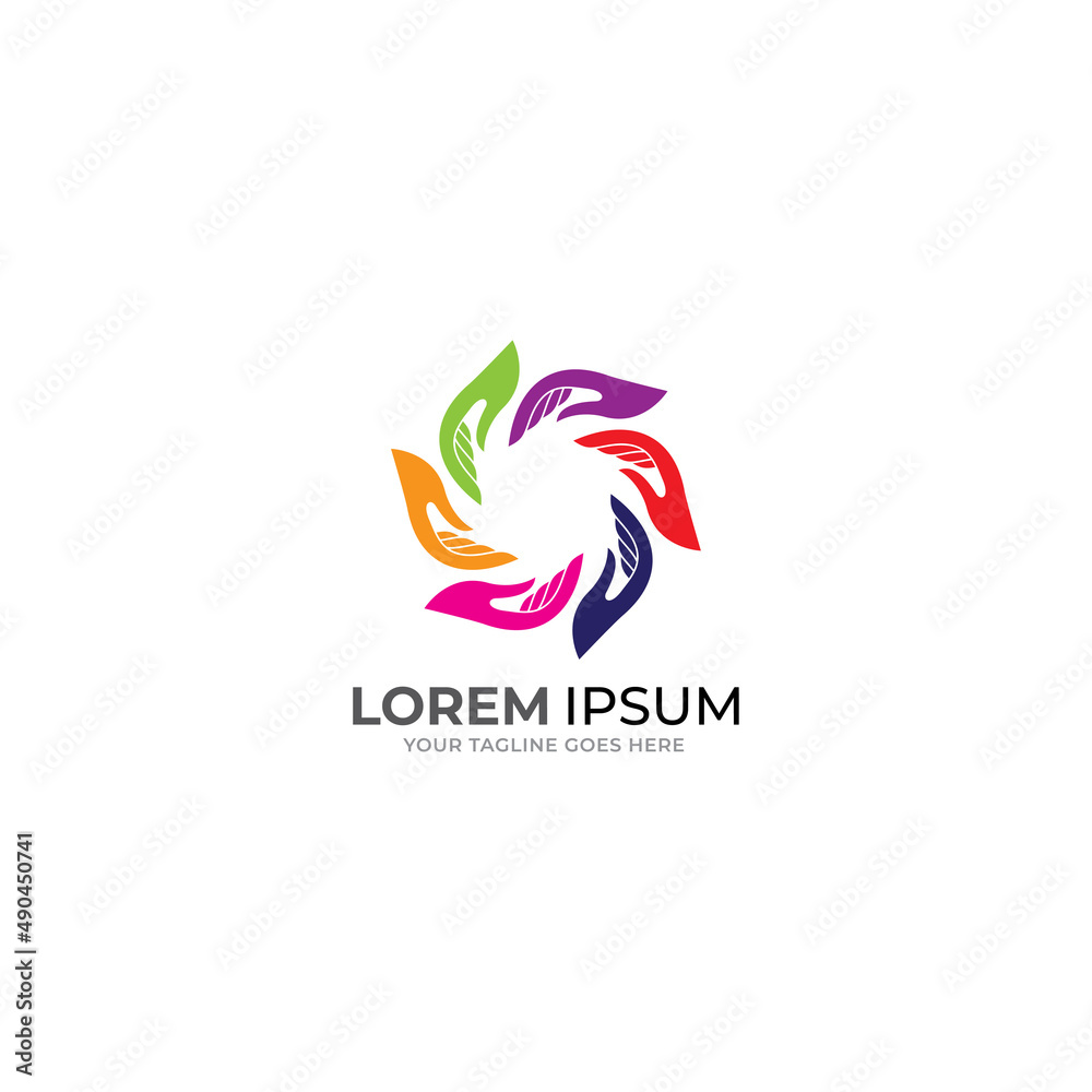 hand care logo design template. hand care vector icon illustration hand care logo design template. hand care vector icon illustration