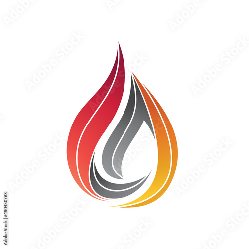 Fire silhouette logo in vector