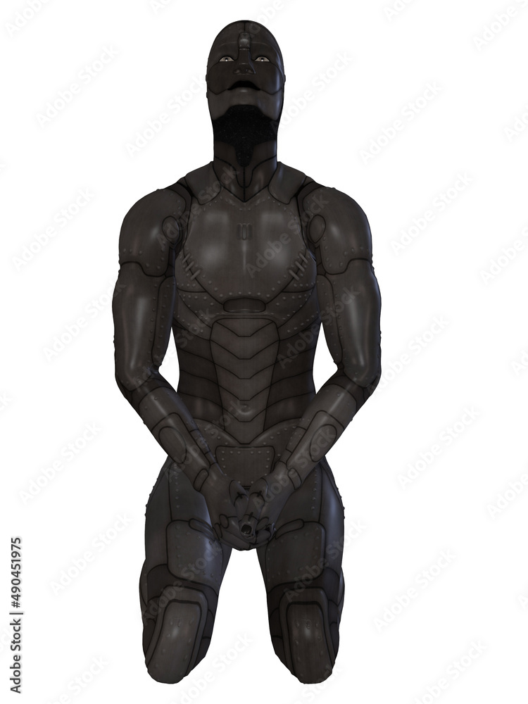 3d illustration of an fantasy tin man figure 3d illustration of an fantasy tin man figure
