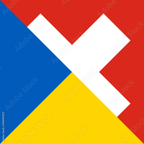 harmony icon of ukraine and switzerland flags. vector illustration 