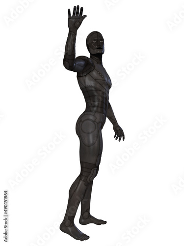 3d illustration of an fantasy tin man figure photo