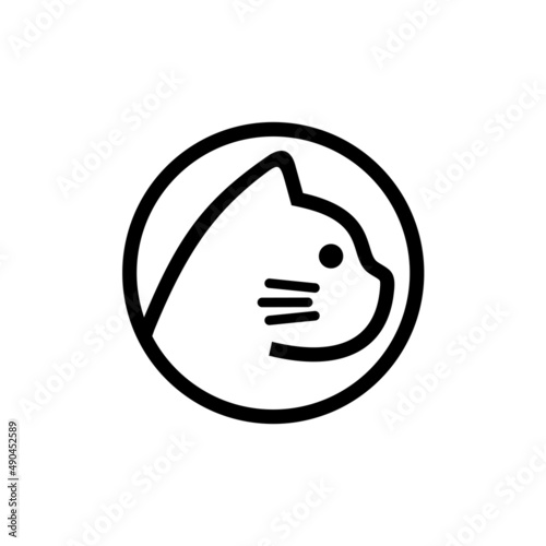 Cat Circle Logo in Vector