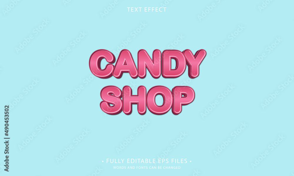 Candy shop style editable text effect