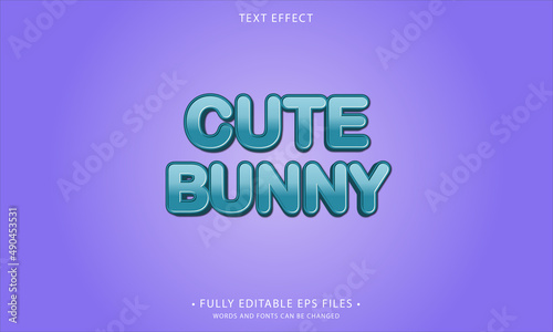 Cute bunny style editable text effect