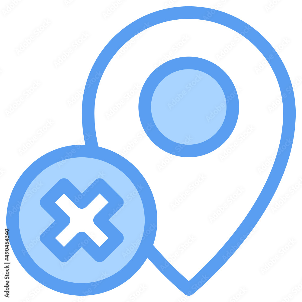 Map location icon illustration in duotone for navigation Map location icon illustration in duotone for navigation
