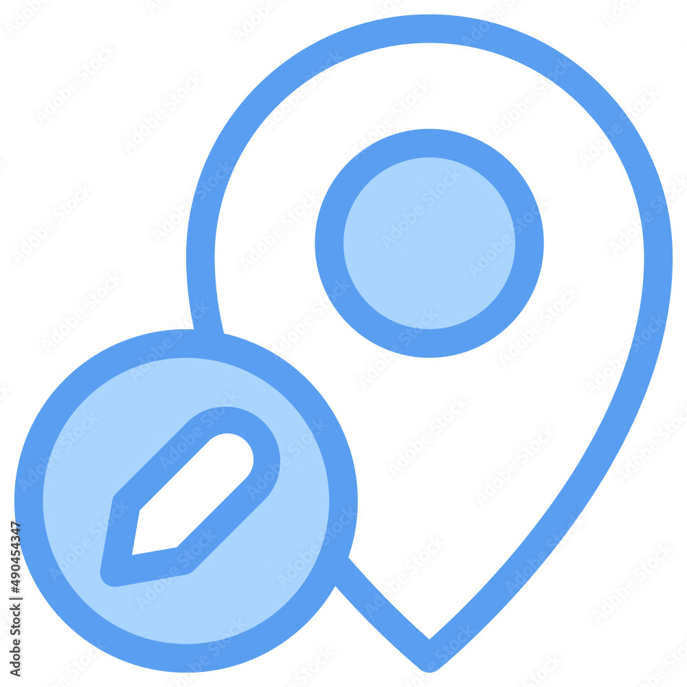 Map location icon illustration in duotone for navigation Map location icon illustration in duotone for navigation