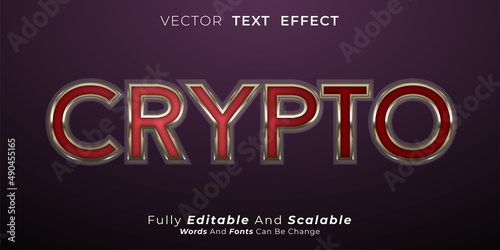 Fototapeta Naklejka Na Ścianę i Meble -  Crypto text effect, Editable 3d text style