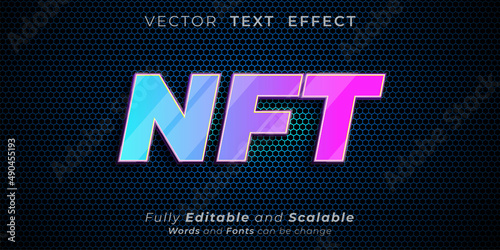 Nft text editable on abstract background editable 3d text style