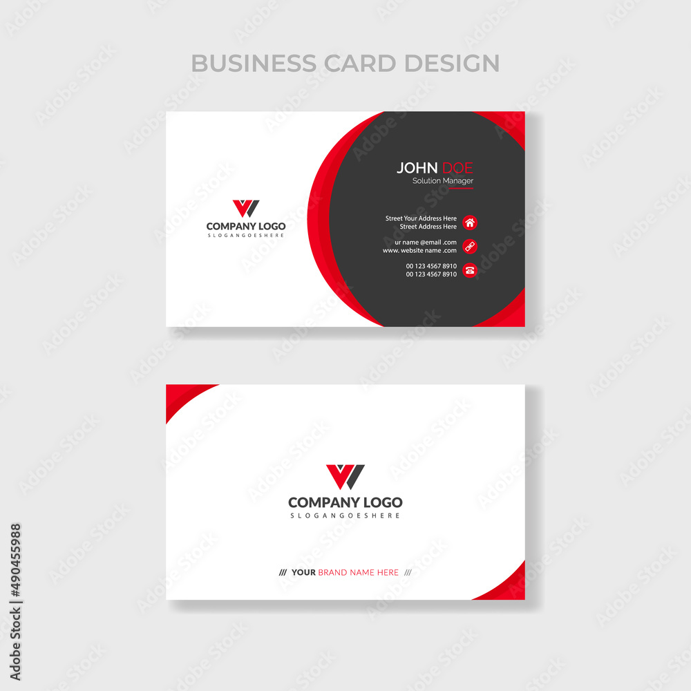 Modern business card design template with flat user interface Modern business card design template with flat user interface