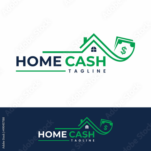 Money home cash logo design vector
