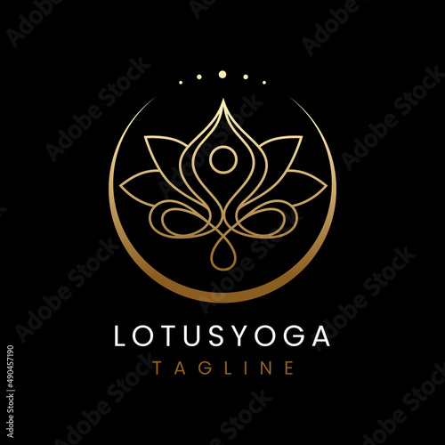 lotus flower yoga beauty spa logo