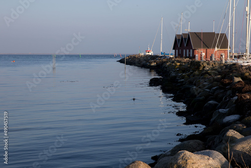 Harbor in Dragoer in Denmark in winter