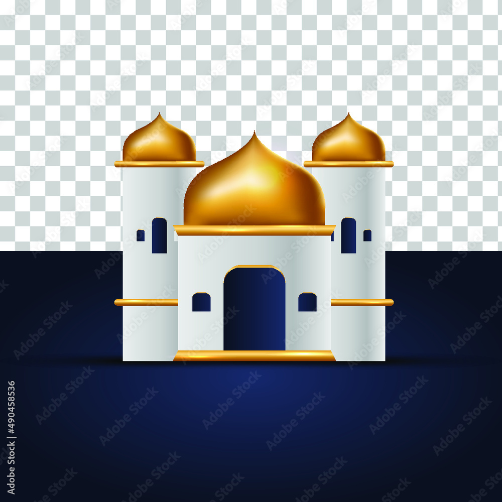 Cute render mosque islamic vector element