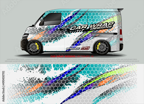 Racing Car Decal Graphic Vector, wrap vinyl sticker. Graphic abstract stripe designs for Racing vehicles.