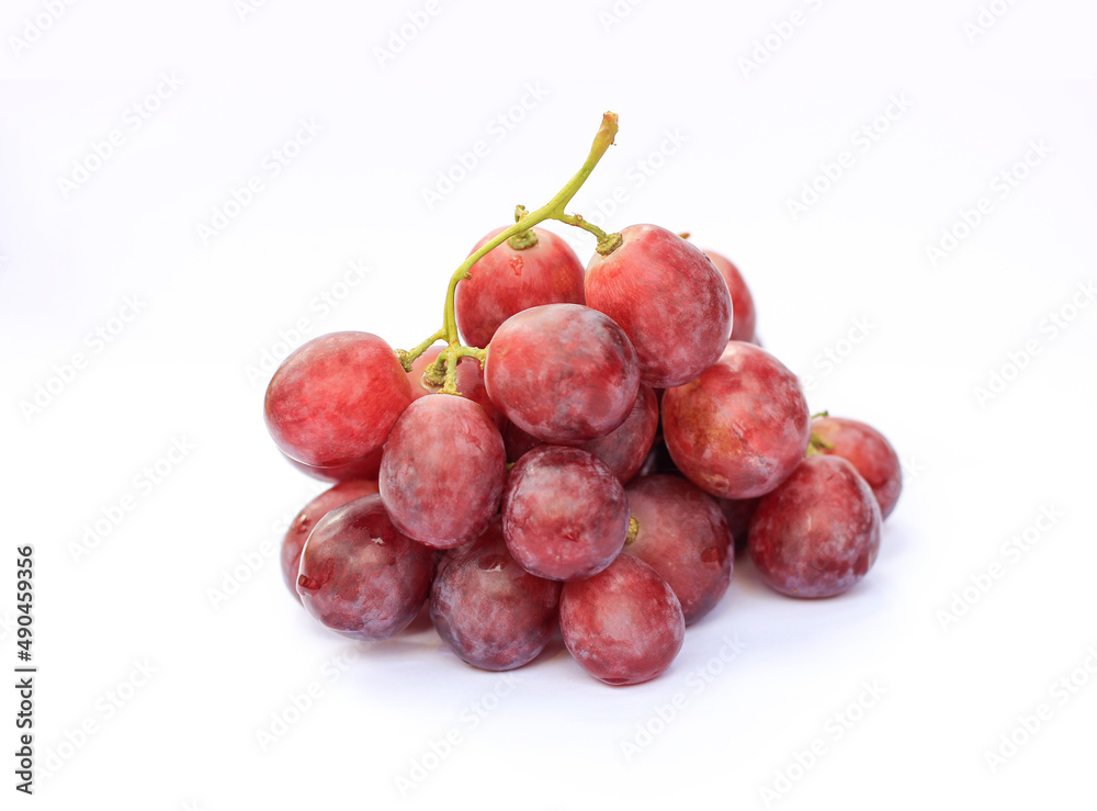red grapes on a white background. red grapes on a white background.