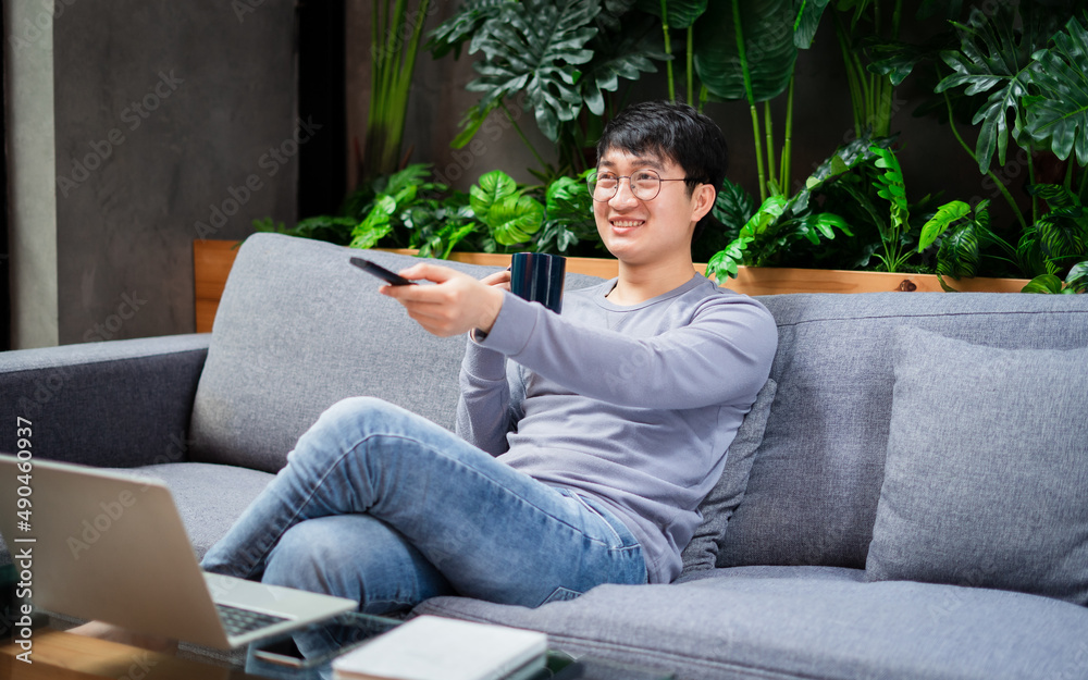 Young Asian businessman at home Young Asian businessman at home