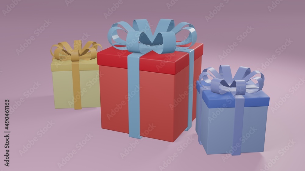Obraz premium 3D rendering colorful gift box