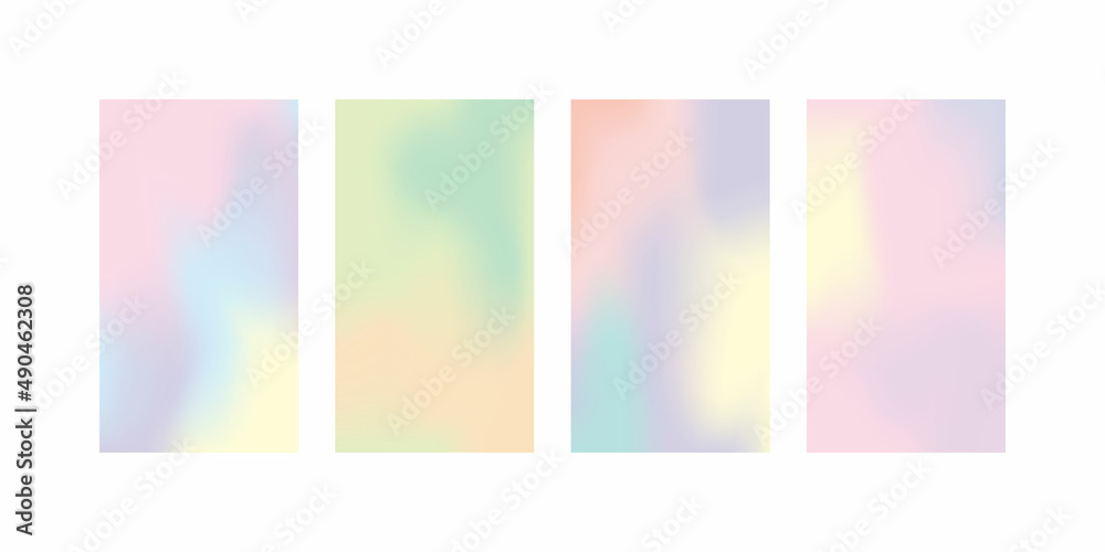 Abstract pastel gradients background. Template for social media stories. Vector.