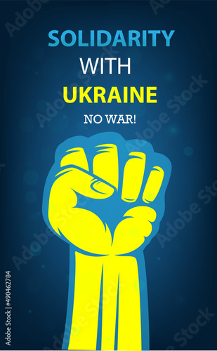 Solidarity With Ukraine and no war Abstract Background poster design vector illustration.