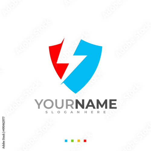 Electric Security Logo concept. Flash Thunderbolt Shield Vector Logo Design Template Element. Free Download Electric Security Logo concept. Flash Thunderbolt Shield Vector Logo Design Template Element. - GFXLoad
