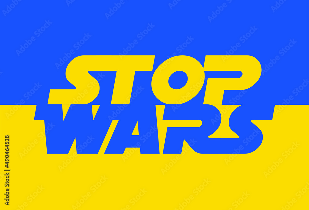 Stop wars background vector ilustration with star wars font style isolated with ukraine flag with blue and yellow background.
Stop wars background vector ilustration with star wars font style isolated with ukraine flag with blue and yellow background.